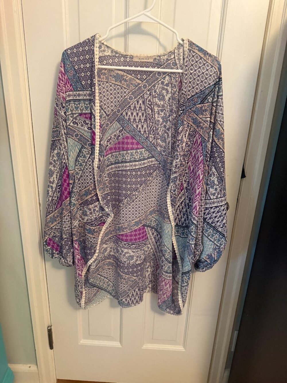 Gilli Patchwork Boho Kimono Cardigan – One Size Fits Most – Excellent Pre-Owned